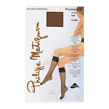 Гольфы женские Philippe Matignon Premiere Mi-Bas цвет загар 20 Den размер 3/4 Италия