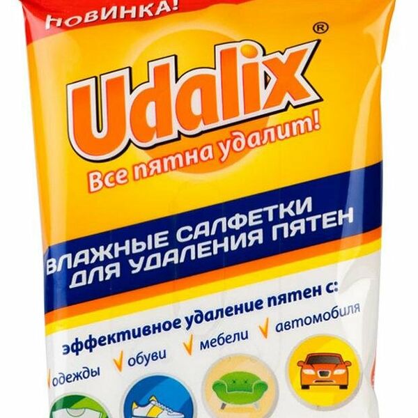 Влажные салфетки Udalix для удаления пятен, 15 шт