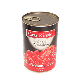 Кусочки очищенных помидоров в томатном соке Каса Ринальди 400 гр. Италия