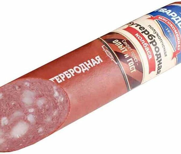 Колбаса Гвардейский МК Бутербродная полукопченая 400г