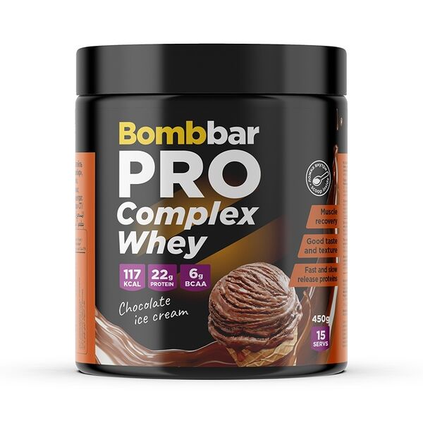Коктейль протеиновый Bombbar Complex Whey Шоколадный пломбир 450г, Россия