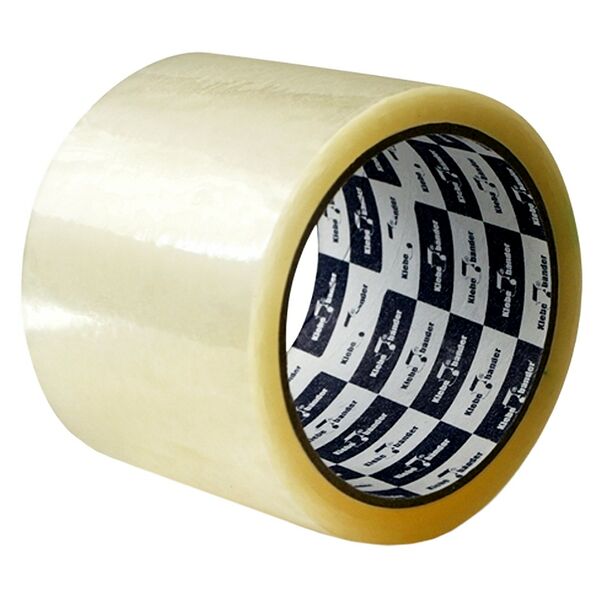 Лента клейкая упаковочная KLEBEBANDER, прозрачная, 75ммх57м, 40мкм