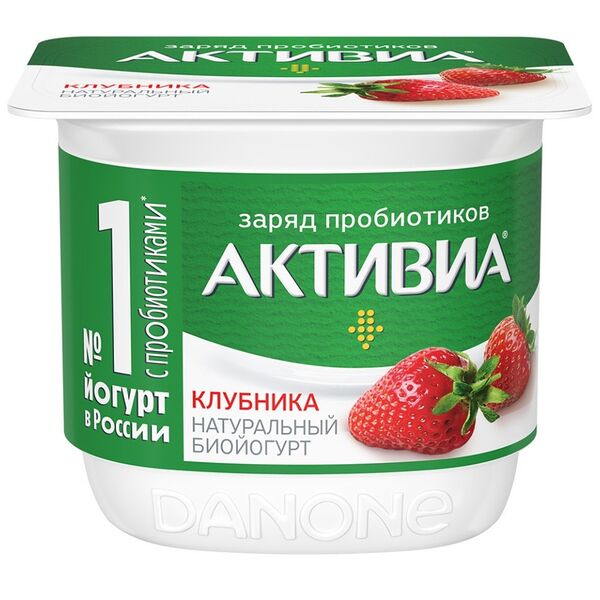 Йогурт АктиБио клубника 2.9% 130г