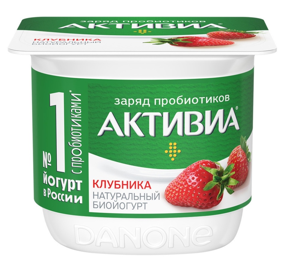 

Биойогурт Активиа клубника 2.9% 130 г
