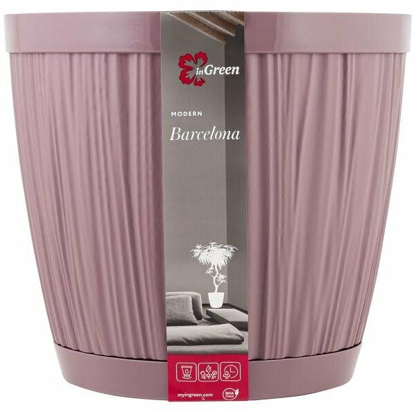 Горшок для цветов InGreen Barcelona морозная слива, d 270 мм