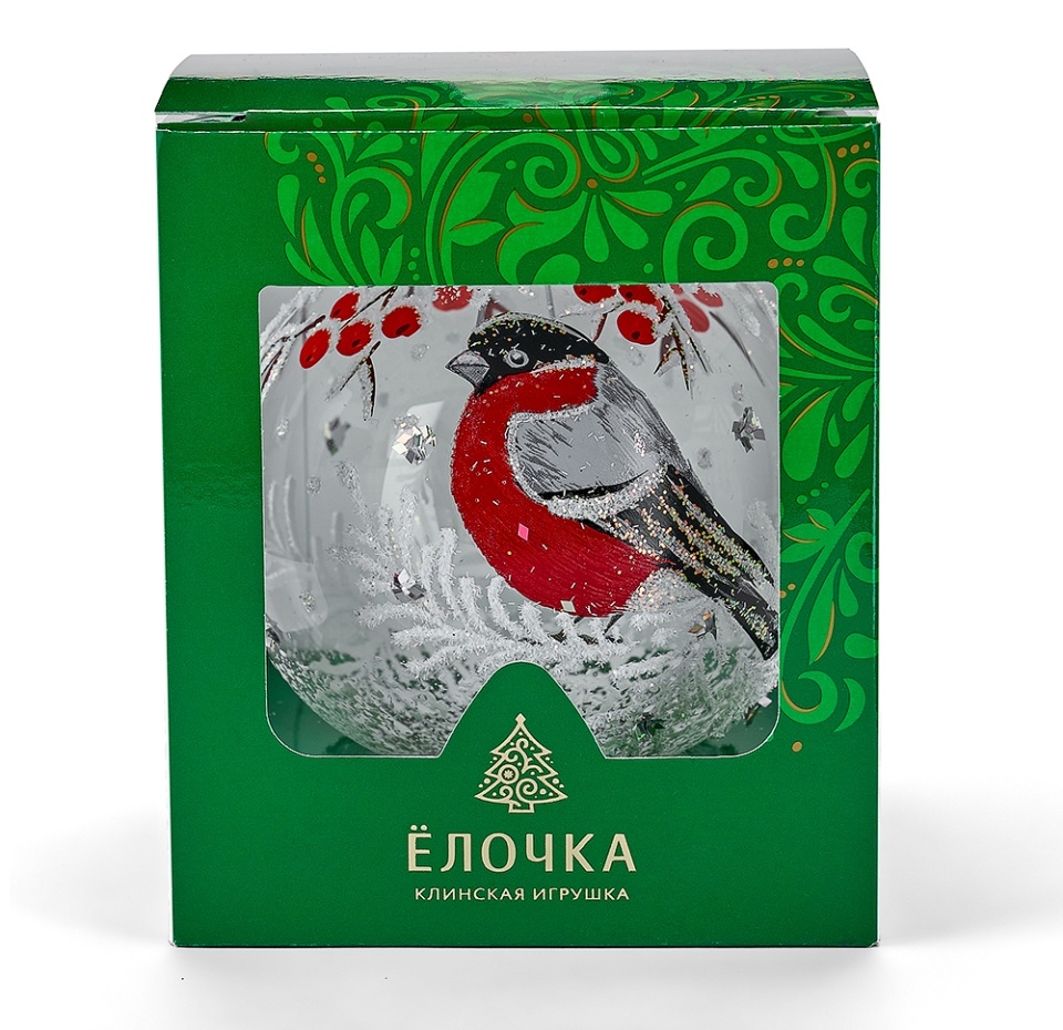 

Игрушка для елки Елочка «Коллекция Традиции» Шар Дыхание зимы прозрачный, 9.5см, стекло, Россия