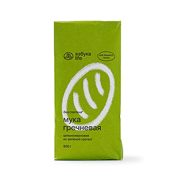 Мука из зелёной гречки цельнозерновая, «Азбука life», 500 г, Россия
