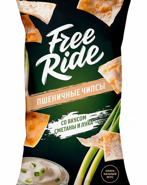 Чипсы пшеничные Free Ride лук со сметаной, 50г