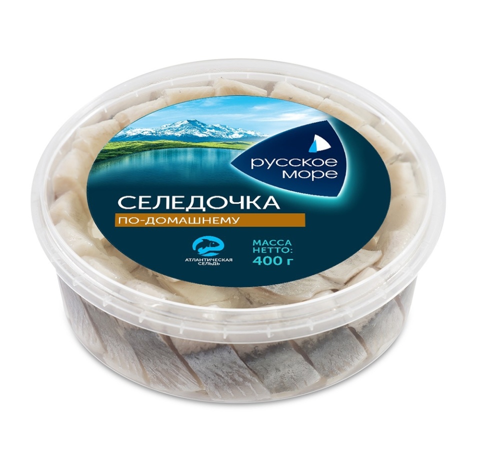 

Филе-кусочки сельди Русское море в масле "Селедочка по-домашнему" 400 г, Беларусь