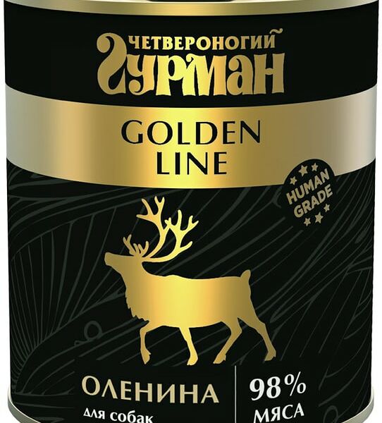 Влажный корм для собак Четвероногий гурман Golden line с олениной 340г