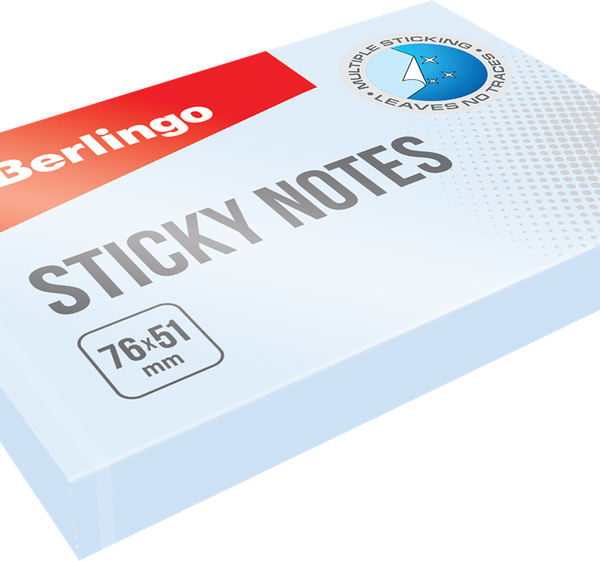 Блок для записей BERLINGO Standard 7,6х5,1см, с клеевым краем, 100 листов Арт. HN7651SB/SGe/SG/SR