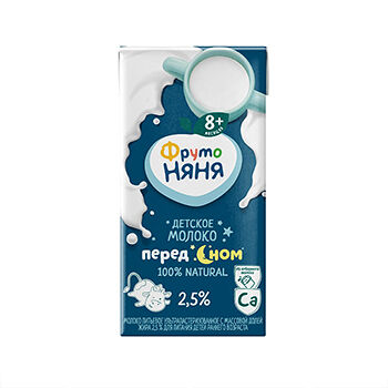 Молоко ФрутоНяня ультрапастеризованное детское с 8 месяцев 2.5%, 200мл