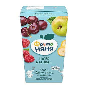 Нектар ФрутоНяня банан, яблоко, вишня, малина  500мл