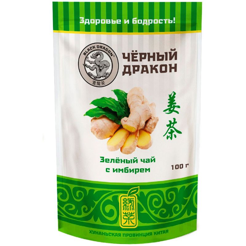 

Чай зелёный Black Dragon с имбирём 100 г