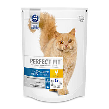 Cухой полнорационный корм PERFECT FIT™ для живущих в помещении кошек с курице 650г