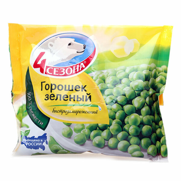 Горошек зеленый 4 Сезона замороженный 400 г
