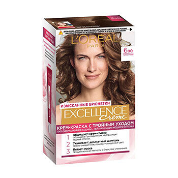 Стойкая крем-краска для волос Excellence, оттенок 6.00 Темно-русый, 192 мл