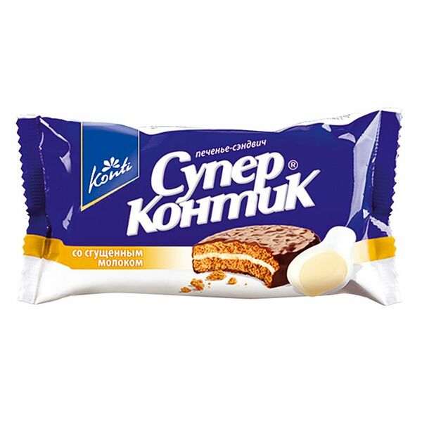 Печенье-сэндвич Konti Супер-Контик со сгущённым молоком, 100г