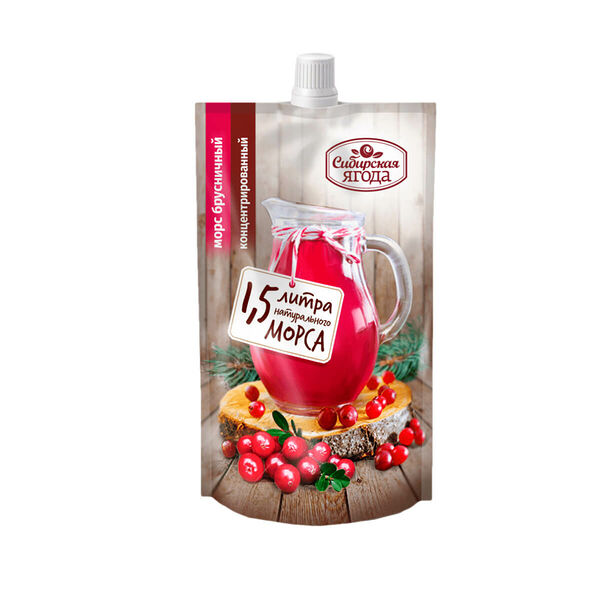 Морс брусничный Сибирская ягода концентрированный с сахаром