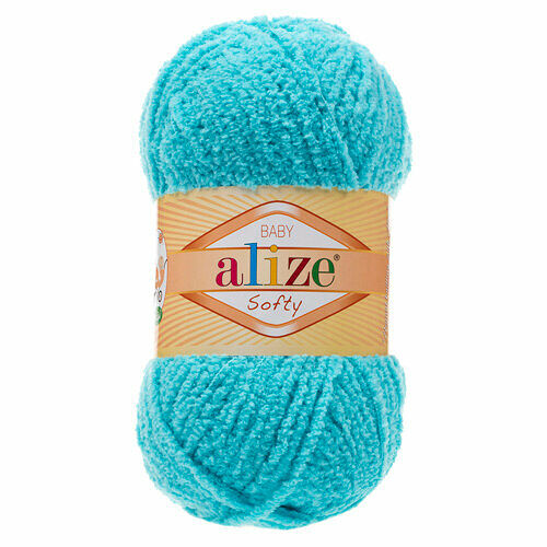 Пряжа ALIZE 'Softy' 50гр. 115м. (100% микрополиэстер)(128 светлая бирюза)