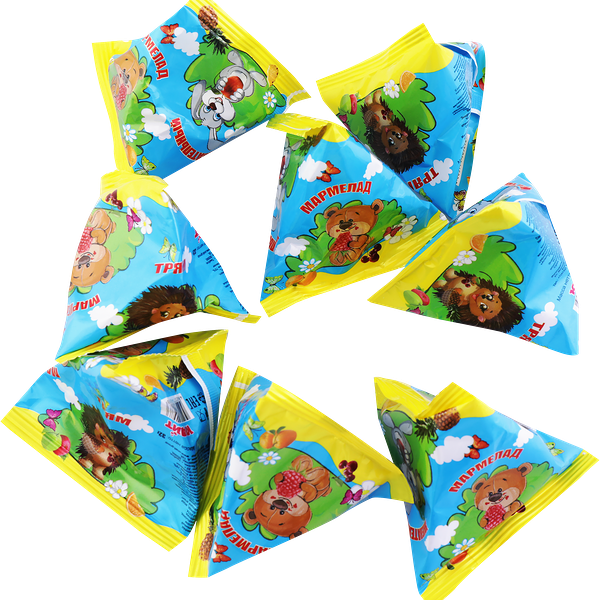 Мармелад жевательный ТРЯМ Со вкусом ананаса, апельсина, вишни, яблока, вес до 250г