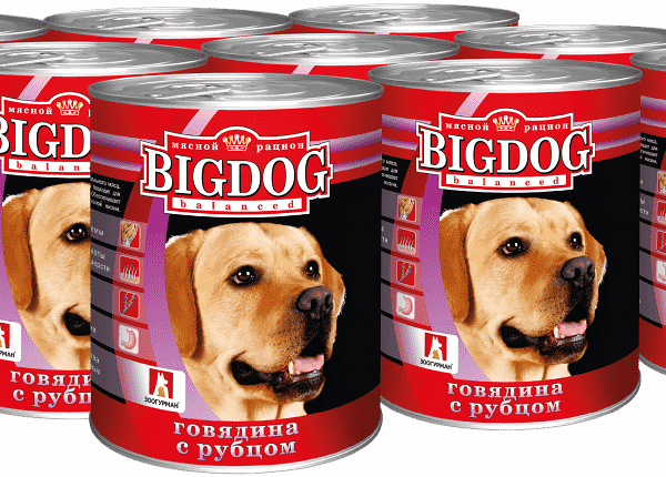 Корм для собак ЗООГУРМАН Big Dog Говядина с рубцом конс. (упаковка - 9 шт)
