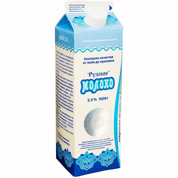 Молоко Рузское пастеризованное 2.5%, 1кг