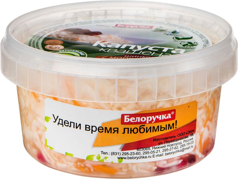 

Капуста квашеная Белоручка шинкованная с морковью и дикой ягодой 500 г