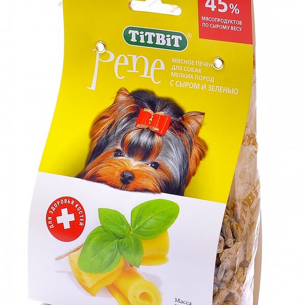 Печенье TitBit Лакомство для собак Pene печенье с сыром и зеленью 