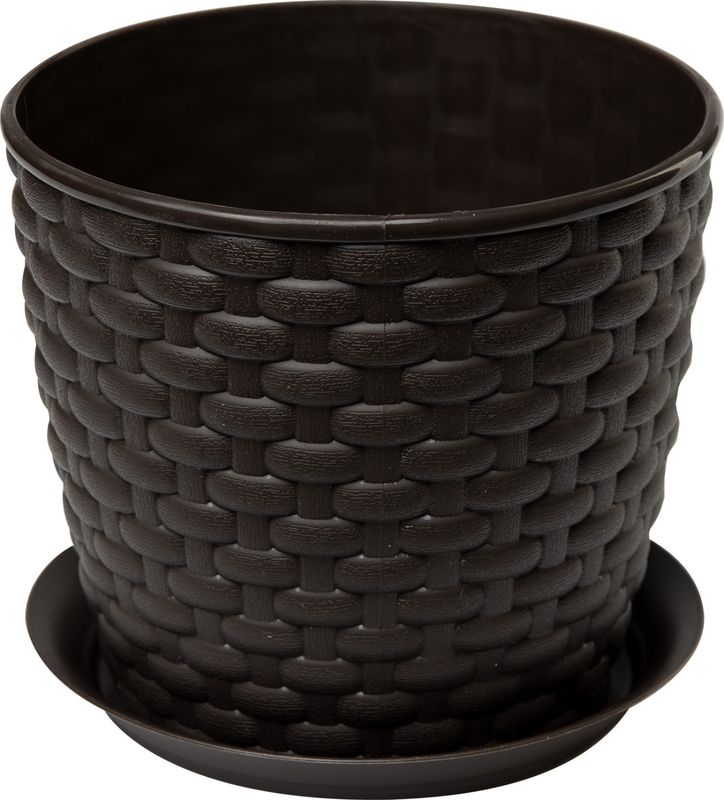

Кашпо с поддоном Ротанг Idea коричневый 13.5 см