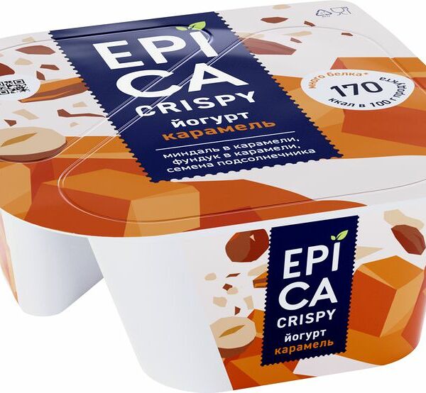 Йогурт Epica Crispy карамель 4.8% 140г