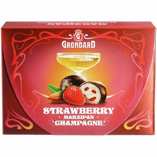 Конфеты глазированные марципановые с кусочками клубники и шампанским ТМ Grondard (Грондард)
