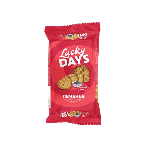 Печенье Lucky Days мак и шоколадная глазурь