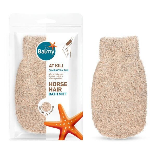 Мочалка-рукавичка Balmy для душа и массажа из конского волоса, Турция