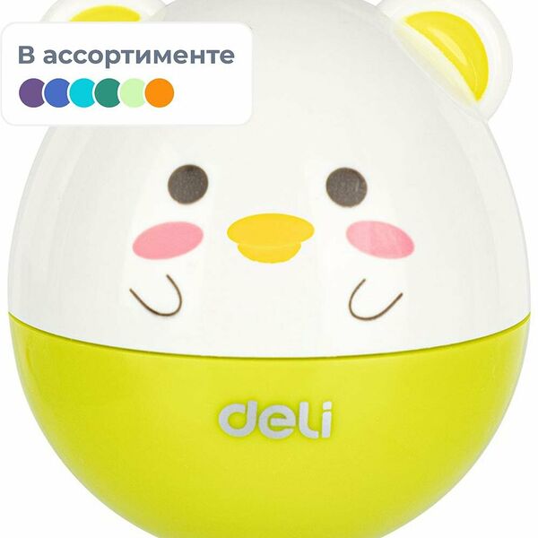 Точилка для карандашей ручная Deli Неваляшка E0522 1 отверстие, цвет в ассортименте