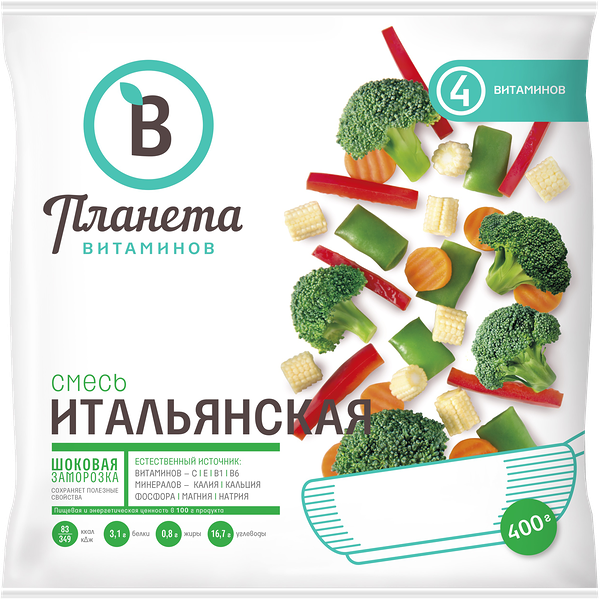 Смесь Планета витаминов Итальянская быстрозамороженная 400 г