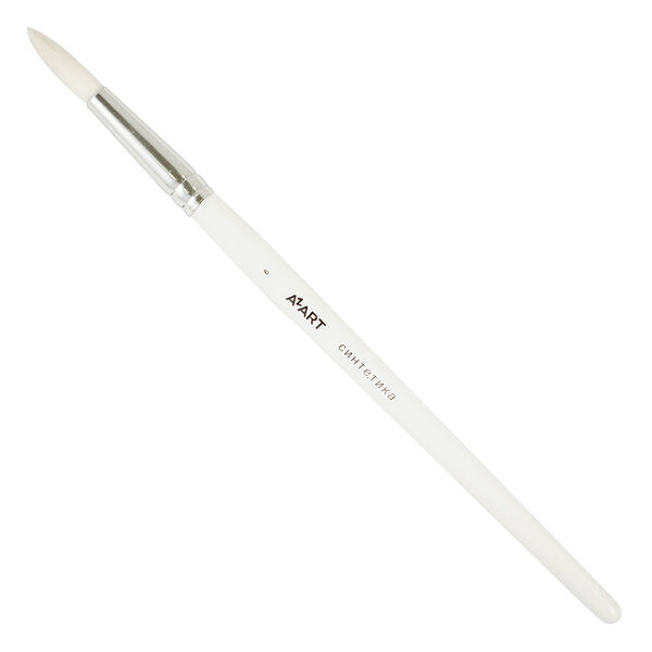 Кисть синтетика белая круглая №6, AZART