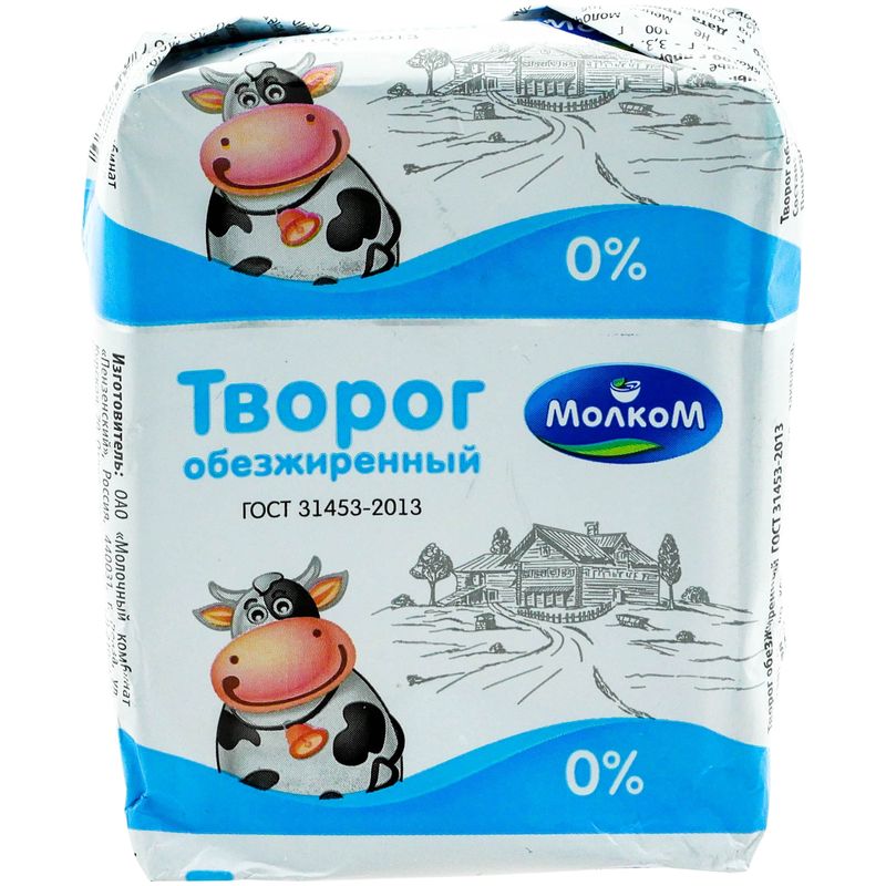 

Творог Молком обезжиренный 0%, БЗМЖ