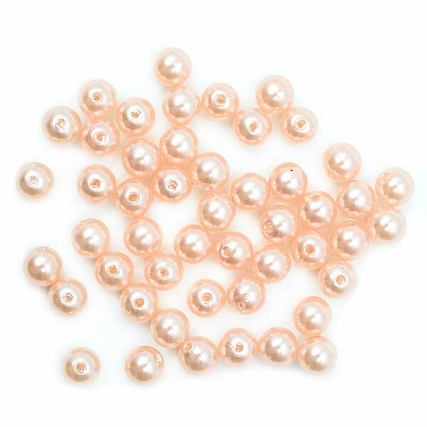 Бусины круглые, пластик, 10мм, 25гр Astra&Craft(006 NL розовый)