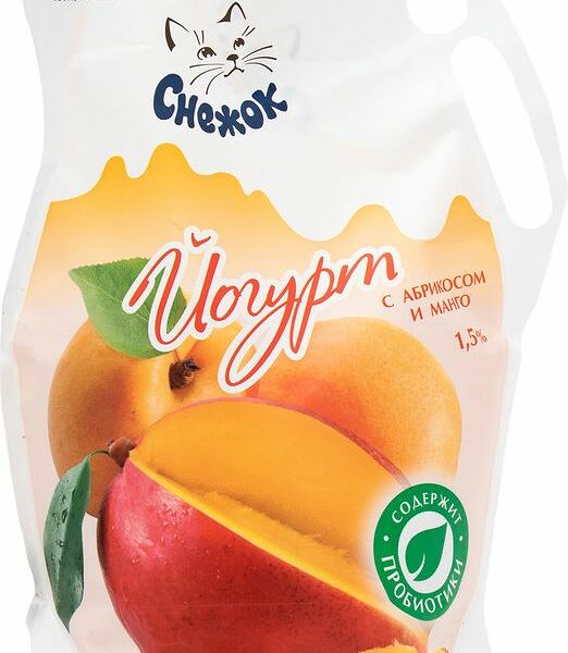 Йогурт питьевой Снежок абрикос-манго, 1.5%
