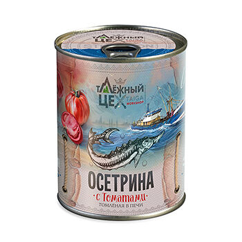 Осетрина Таёжный цех с томатами 340 г, Россия