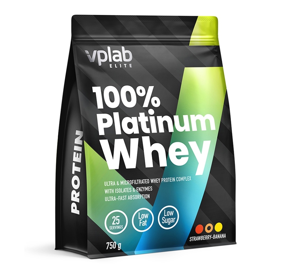 

Vplab 100% Platinum Whey Клубника-банан 750 г