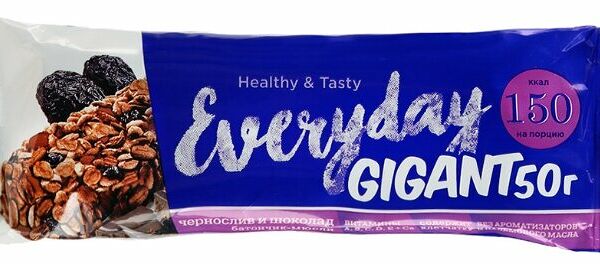 Ореховый батончик Everyday Granola с черносливом и шоколадом фрукты