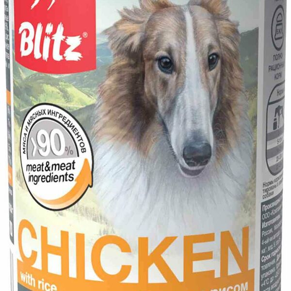 Корм для собак влажный Blitz Курица с рисом