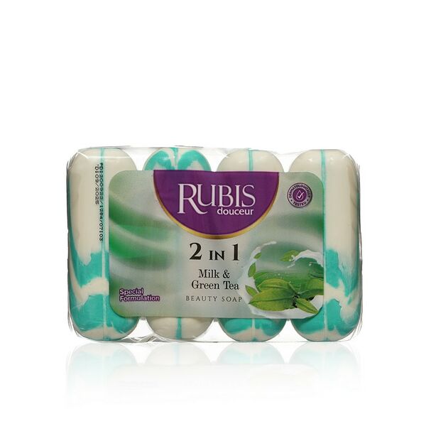 Мыло туалетное Rubis Milk & Green Tea 4*90г