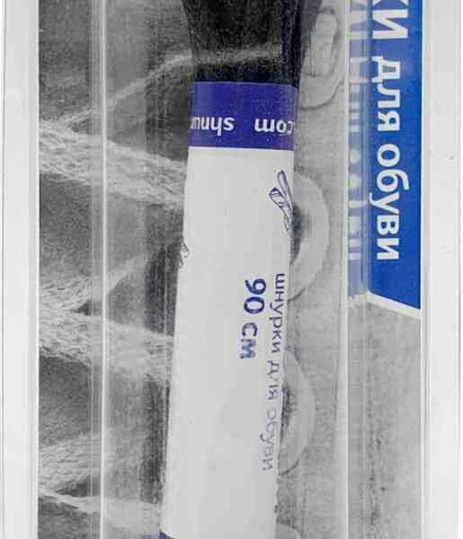 Шнурки для обуви круглые вощёные хлопок цвет: чёрный размер: 2.5 мм, 90 см