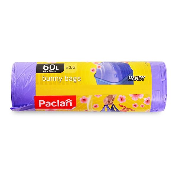 Мешки для мусора ароматизированные Paclan Bunny Bags 60 л 15 мкм (61х90см) 15 шт
