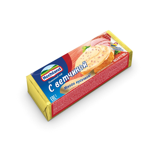 Сыр плавленый HOCHLAND слив с ветчиной жир. 35% блочки 100г