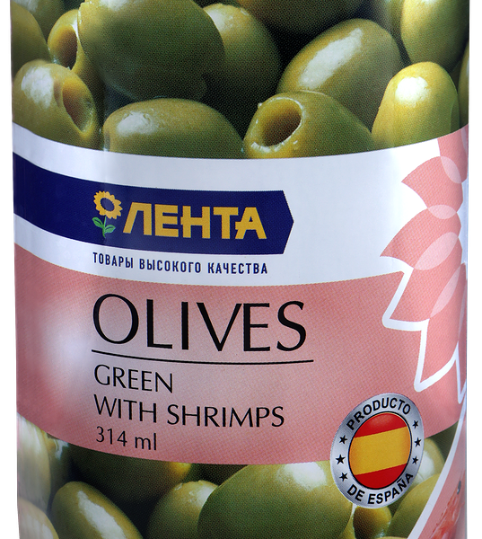 Оливки с креветками ЛЕНТА зеленые