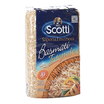 

Рис Riso Scotti Basmati brown нешлифованный длиннозерный бурый